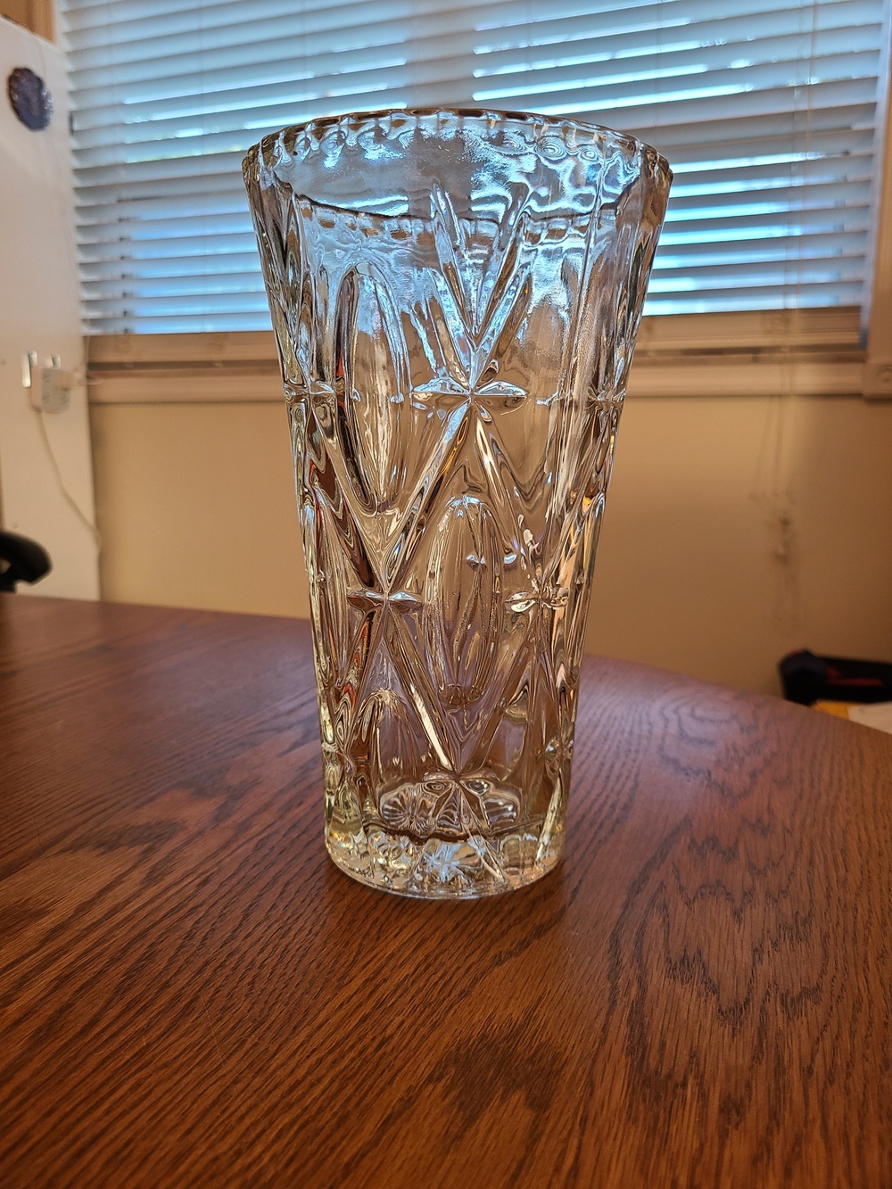Vintage Anxhor Hocking Clear Pressed Glass Decorative Vase